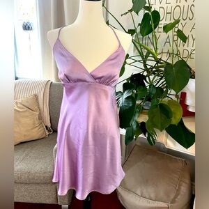 Purple Satin Dress. Sz Med
